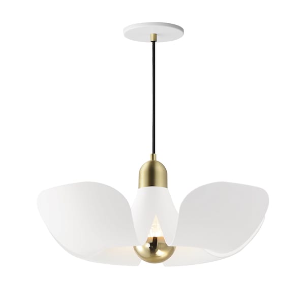 Maxim Lighting Poppy 18'' Pendant, White/Satin Brass 11394WTSBR - main